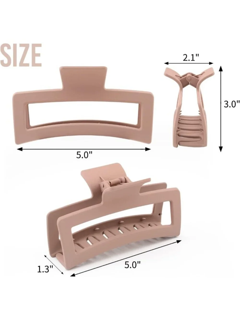 Extra Large Claw Clips for Thick & Long Hair - 4 Pack Jumbo Matte Hair Clips